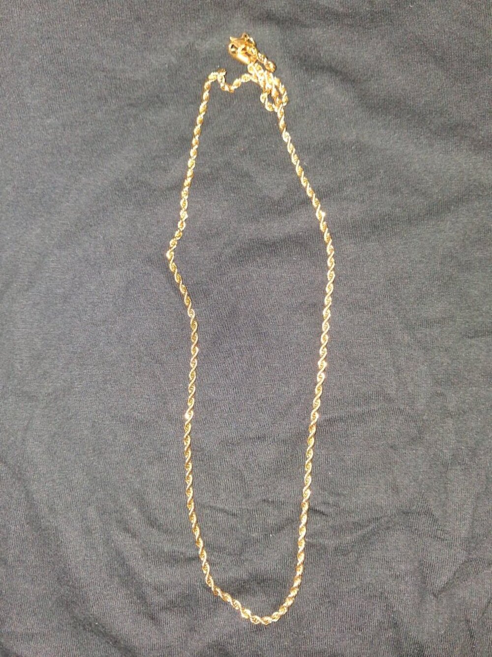 Gold Rope Chain Necklace 20 Inch Stainless Steel